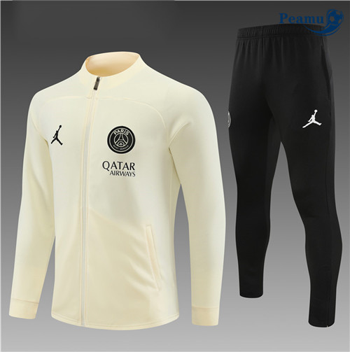 Peamu - Veste Survetement Paris PSG Enfant couleur crème 2024-2025 Outlet