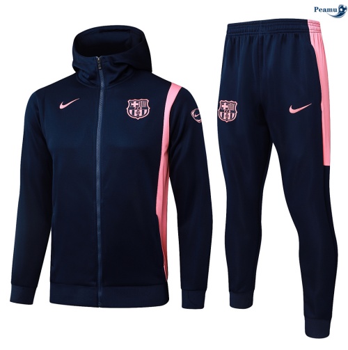 Veste Survetement Barcelone Enfant à capuche Bleu Marine/Rose 2026-2027 Prix
