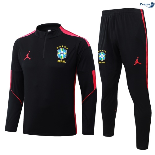 Survetement Brésil Noir/Rouge 2026-2027 Grossiste