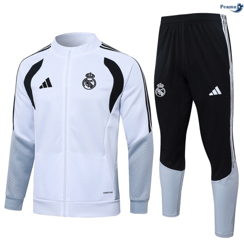 Veste Survetement Real Madrid Enfant Blanc 2026-2027 Grossiste