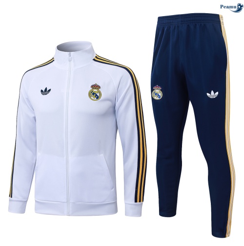 Veste Survetement Real Madrid Blanc 2026-2027 Personnalisé
