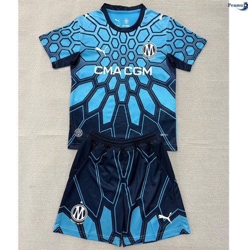 Maillot foot Marseille Enfant Gardien De But Bleu 2026-2027