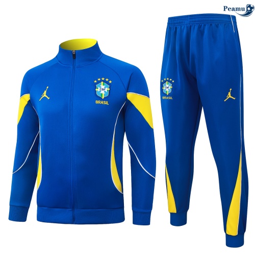 Veste Survetement foot Brésil Blanc/Jaune 2026-2027