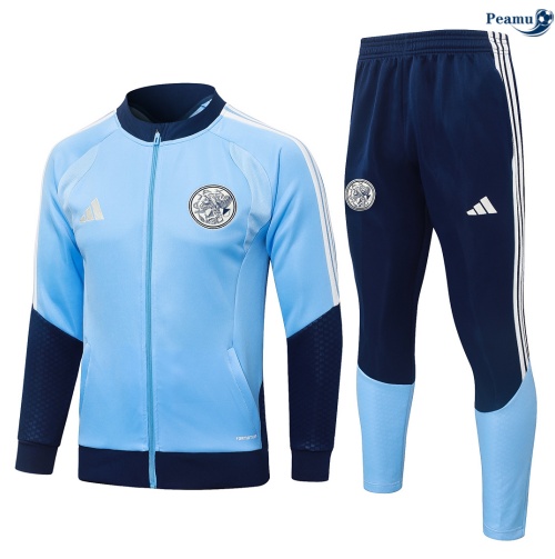 Veste Survetement foot Ajax Enfant Bleu Clair 2026-2027