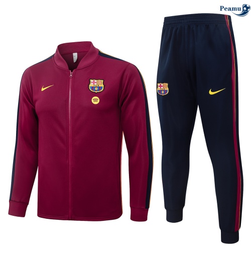 Veste Survetement foot Barcelone Enfant Jujube Rouge 2026-2027