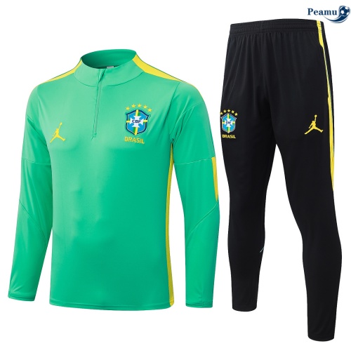 Survetement foot Brésil Enfant Vert 2026-2027