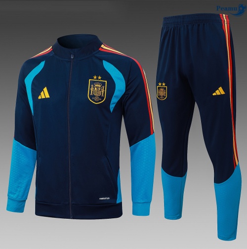 Veste Survetement foot Espagne Enfant Bleu Marine 2 étoiles 2026-2027