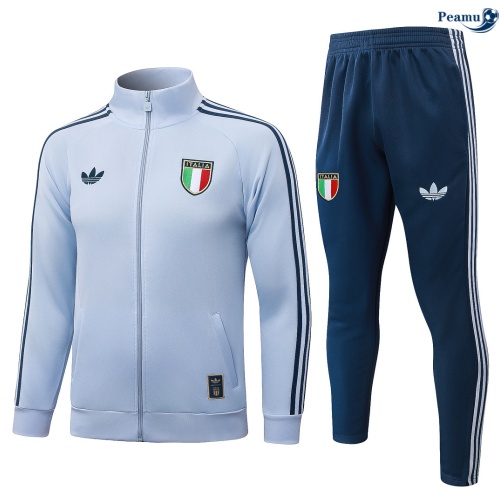 Veste Survetement foot Italie Enfant Bleu Clair 2026-2027