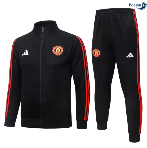 Veste Survetement foot Manchester United Enfant Noir/Rouge 2026-2027