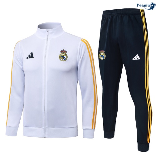 Veste Survetement foot Real Madrid Enfant Blanc/Jaune 2026-2027