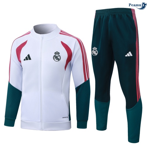 Veste Survetement foot Real Madrid Enfant Blanc/Rose 2026-2027