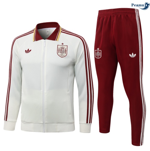 Veste Survetement foot Espagne blanc cassé 2026-2027