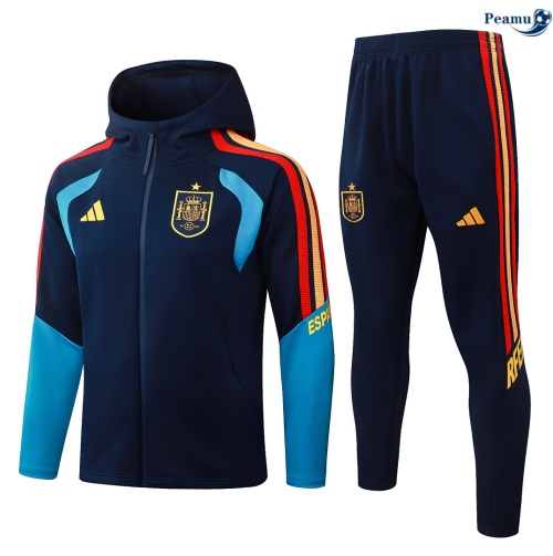 Veste Survetement foot Espagne à capuche Bleu Marine 2026-2027