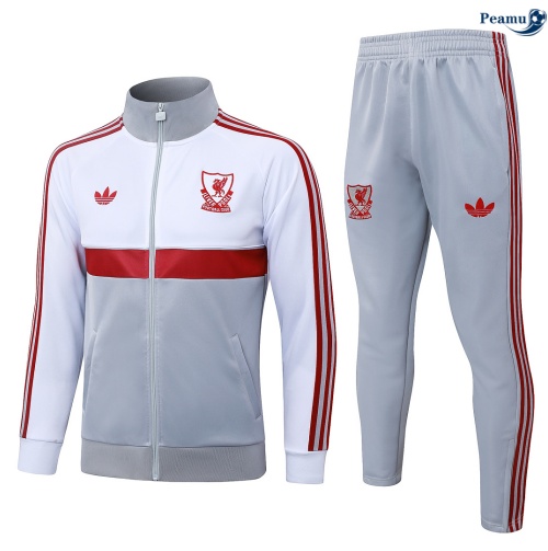 Veste Survetement foot Liverpool Gris/Blanc 2026-2027