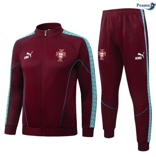 Veste Survetement foot Portugal Jujube Rouge 2026-2027