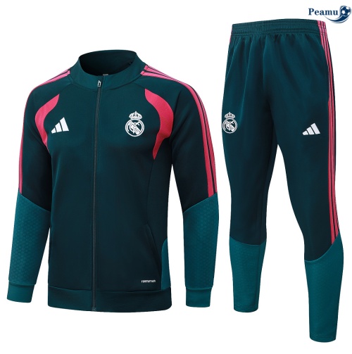 Veste Survetement foot Real Madrid vert noirâtre 2026-2027