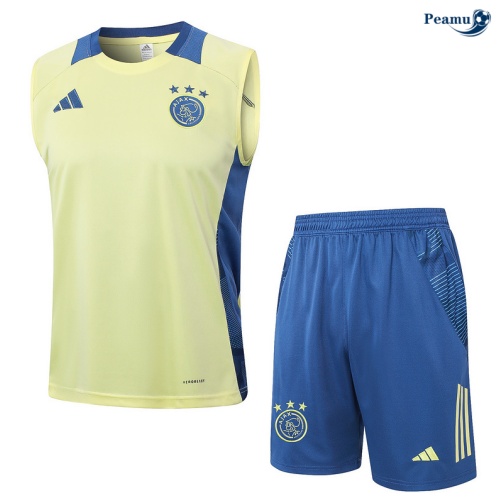 Kit Entrainement Ajax Debardeur + Shorts jaune clair 2024
