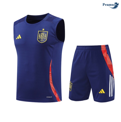 Kit Entrainement Espagne Debardeur + Shorts Bleu 2024