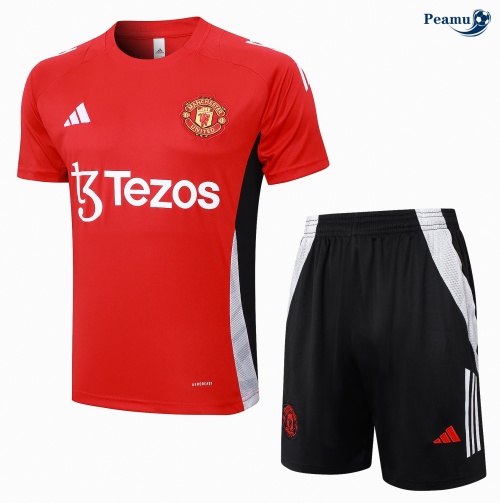 Kit Entrainement Manchester United + Shorts rouge 2024