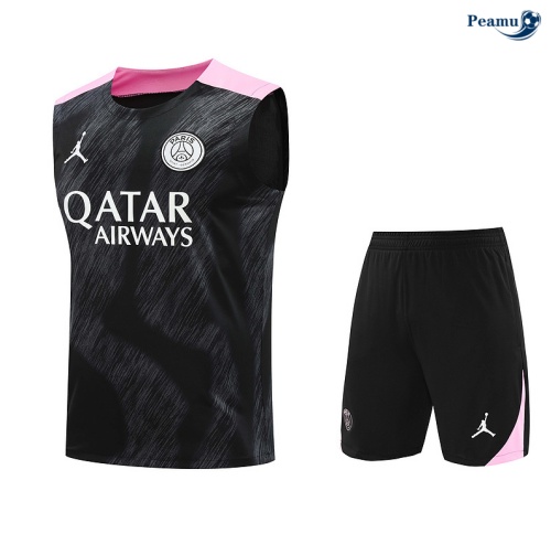 Kit Entrainement Paris PSG Debardeur + Shorts noir 2024