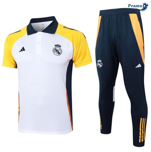 Kit Entrainement Real Madrid Polo + Pantalon Blanc 2024