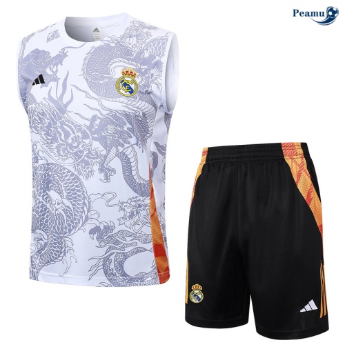 Kit Entrainement Real Madrid Debardeur + Shorts Blanc 2024