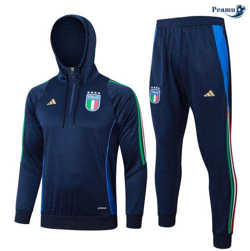 Survetement Italie Enfant à capuche Bleu marine 2024