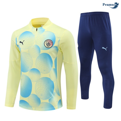 Survetement Manchester City Enfant jaune clair 2024