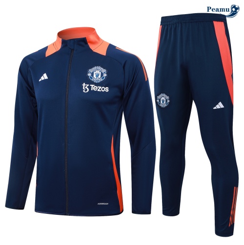 Veste Survetement Manchester United Enfant Bleu marine 2024