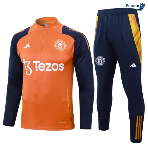 Survetement Manchester United Enfant Orange 2024