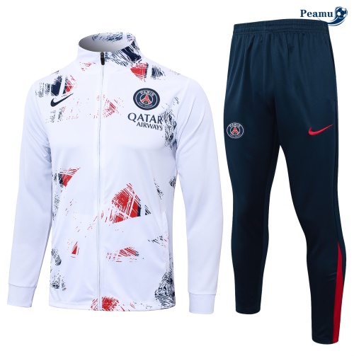 Veste Survetement Paris PSG Enfant Blanc 2024