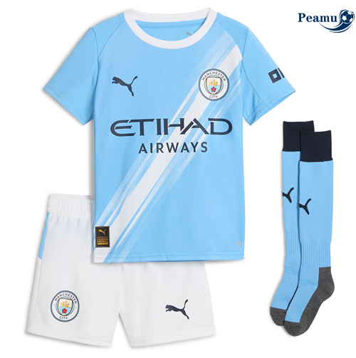 Maillot foot Manchester City Enfant Domicile Bleu 2025-2026