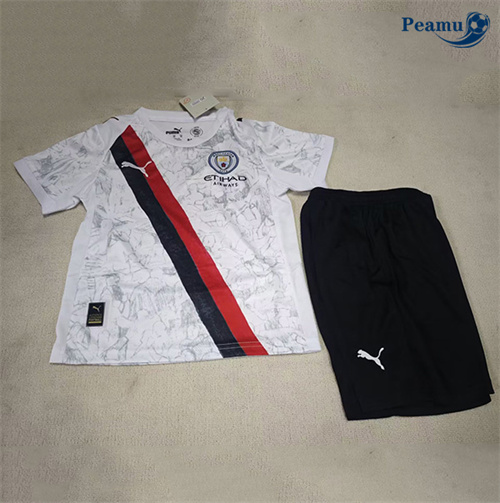 Maillot foot Manchester City Enfant Blanc 2025-2026