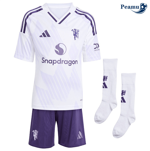 Maillot foot Manchester United Enfant Exterieur Blanc 2025-2026