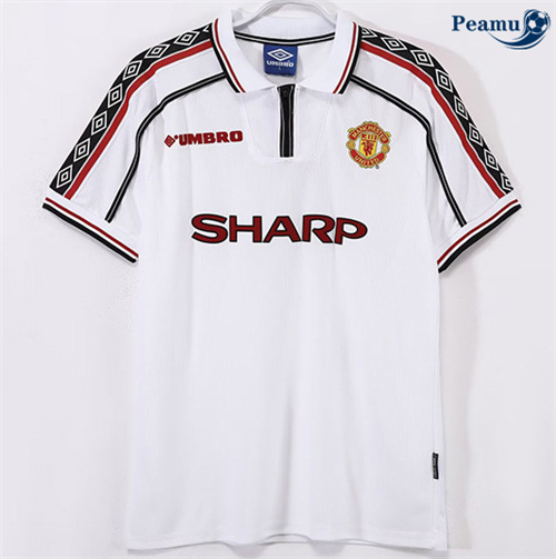 Maillot foot Maillot Rétro Manchester United Blanc 1998-99