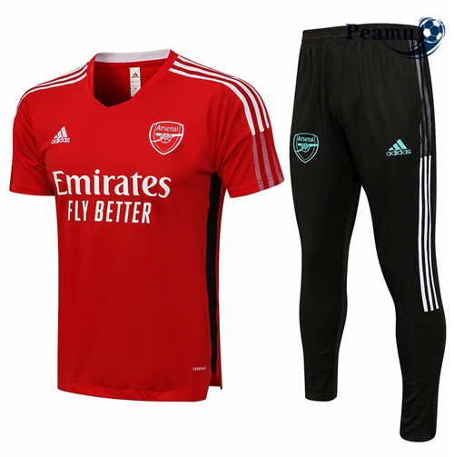 Peamu - Kit Maillot Entrainement foot Arsenal + Pantalon Rouge 2021-2022