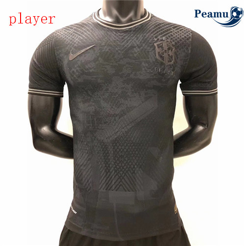Peamu - Maillot foot Brésil retro Player Version Noir 2022-2023