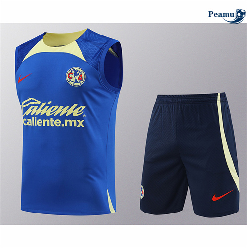 Maillot foot Kit Entrainement América Debardeur + Shorts bleu 2024/2025 discout