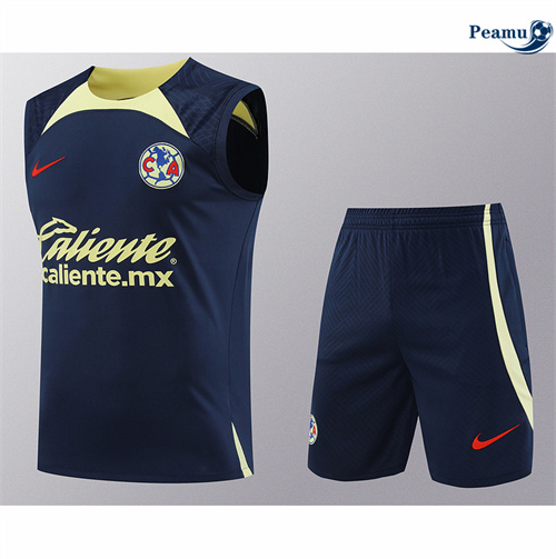 Maillot foot Kit Entrainement América Debardeur + Shorts bleu marine 2024/2025 France