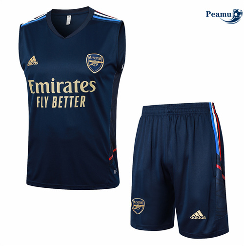 Maillot foot Kit Entrainement Arsenal Debardeur + Shorts bleu royal 2024/2025 Officiel