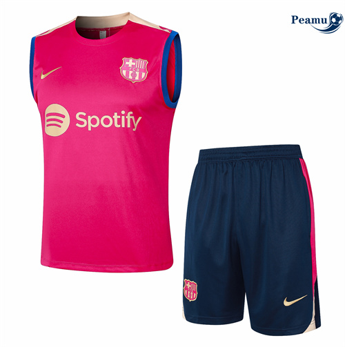Maillot foot Kit Entrainement Barcelone Debardeur + Shorts Rose 2024/2025 discout