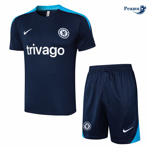 Maillot foot Kit Entrainement Chelsea + Shorts bleu royal 2024/2025 Original