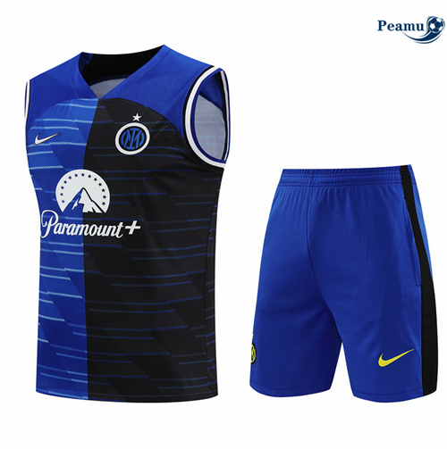 Maillot foot Kit Entrainement Inter Milan Debardeur + Shorts bleu 2024/2025 Soldes