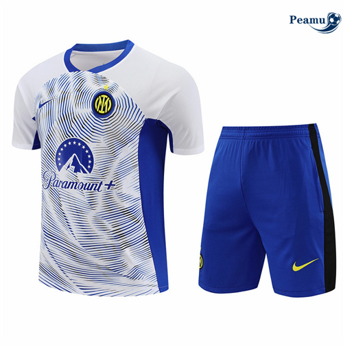 Maillot foot Kit Entrainement Inter Milan + Shorts Blanc 2024/2025 discout