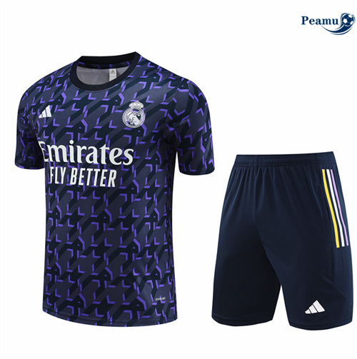 Maillot foot Kit Entrainement Real Madrid Enfant + Shorts bleu royal 2024/2025 Paris