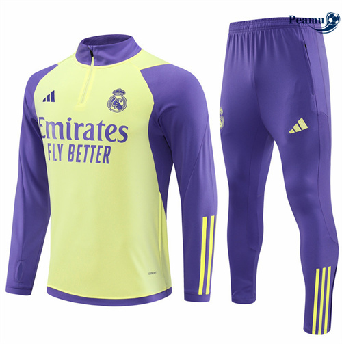 Survetement Real Madrid Enfant jaune clair 2024/2025 Outlet