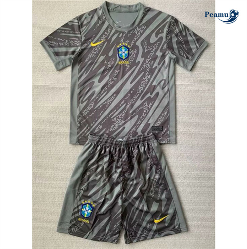 Maillot foot Brésil Enfant Gardien de but Gris 2024/2025