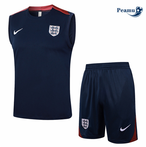 Maillot foot Kit Entrainement Angleterre Debardeur + Shorts Bleu Marine 2024-2025 discout