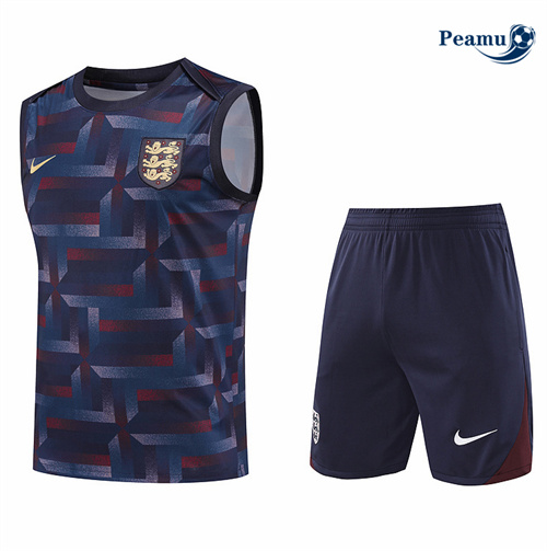 Maillot foot Kit Entrainement Angleterre Debardeur + Shorts bleu marine 2024-2025 Paris