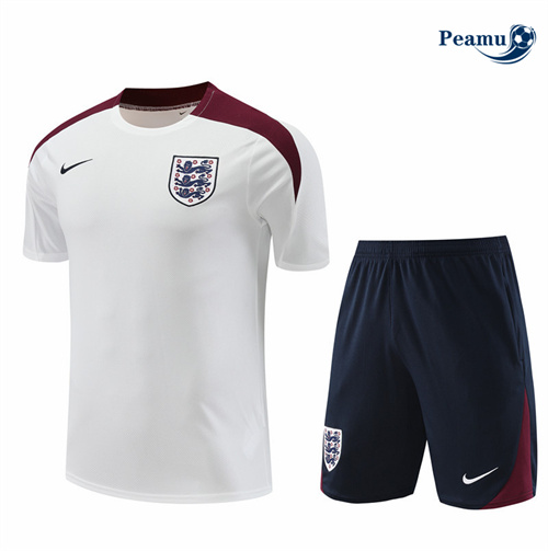 Maillot foot Kit Entrainement Angleterre Enfant + Shorts Blanc 2024-2025 grossiste